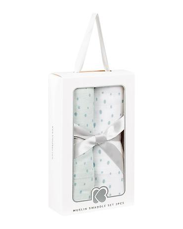 papuce 2026: KikkaBoo Pelene od muslina – set 2 komada, Dots Blue (šifra: KKB1) - — 1