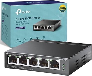 akses point: TP-Link TL-SF1005P – 5 portlu 10/100 Mbps masaüstü switch, 4 PoE+ — 1