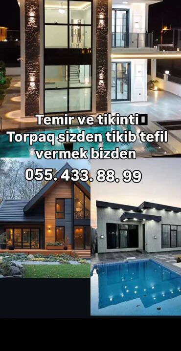 Tikinti işləri: Temir və tikinti xidməti - Torpaq sizdən, layihələndirmə və tikinti — 1