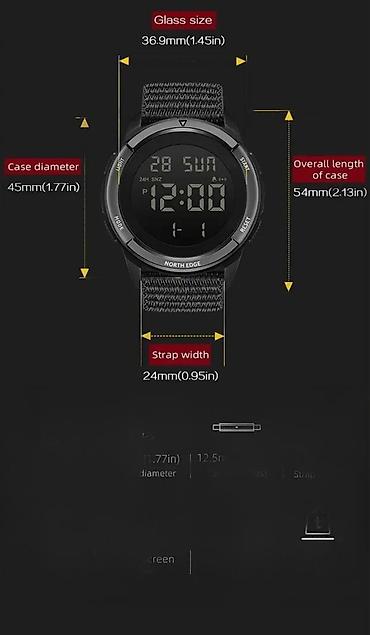 Ručni satovi: NORTH EDGE TERRAX - 45mm - Crna Potpuno nov i originalan muski sat — 4