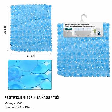 KMT Prozirna plava prostirka za kadu – tačkice (SKU: 2208810) -