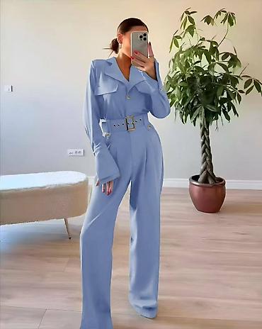 Kombinezoni: Ženski elegantni kombinezon sa pojasom - Model sa dugim nogavicama — 2