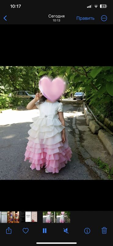 платья на прокат бишкек для детей: Детское платье, цвет - Розовый, Б/у