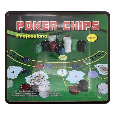 uşaq xalca: Poker fişka dəsti.Poker masaüstü oyunu 500 chips oyun xalçası oyun