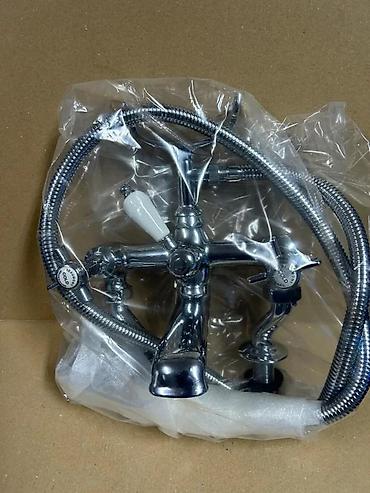 Slavine: Britanski „telephone style” set za kadu – slavina sa ručnom tuš — 6