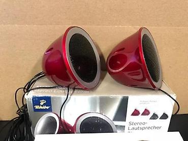 Zvučnici, slušalice i mikrofoni: Tchibo stereo zvučnici – crveni, dizajnerski “cup” oblik - Tip: žični — 3