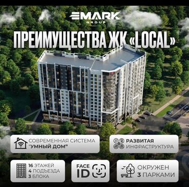 ищу квартиру в оше: 2 комнаты, 79 м², Элитка, 10 этаж, ПСО (под самоотделку)