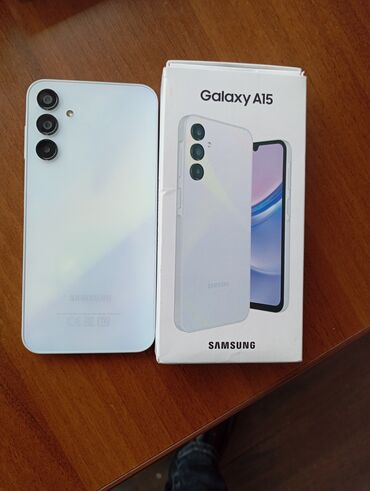 samsung galaxy tab s6: Samsung Galaxy A15, 128 GB, rəng - Ağ, Düyməli, Barmaq izi, İki sim kartlı