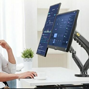 Monitorlar: İkili qoşa monitor asmaq üçün stolüstü hərəkətli korşteyn.17-30 LED — 22