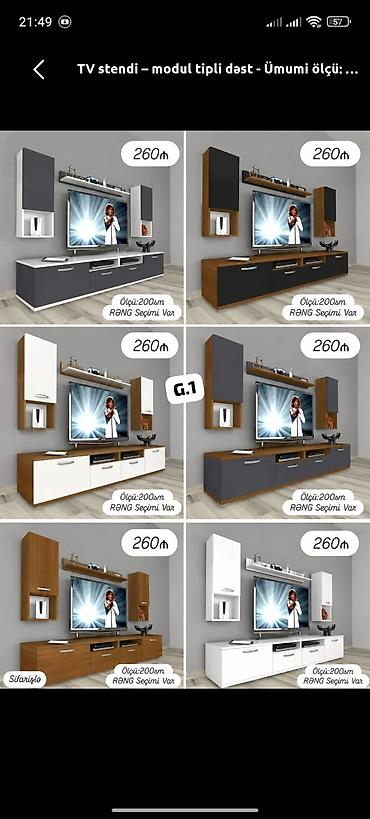 alçıpan tv stendler: Yeni, Düz TV altlığı, Polkalı, Taxtalı — 1