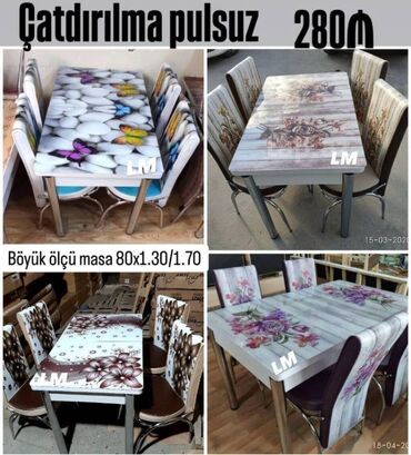 кофе каталина оригинал и подделка: Mətbəx üçün üstü şüşə masa desti✨ Böyük ölçülü masa + 4 stul Qiymət 
