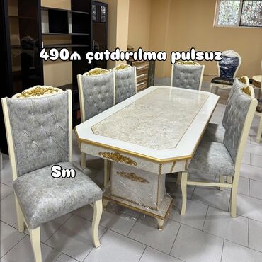 Masa və oturacaq dəstləri: Qonaq otağı üçün, Yeni, 6 stul — 4