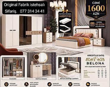 tcl 65: BELONA yataq otağı dəsti MDF, maşın boyasında işlənib. Yüksək — 1