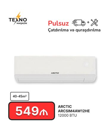kondisioner artel: Kondisioner Yeni, 40-45 kv. m, Split sistem, Kredit yoxdur, Pulsuz quraşdırılma