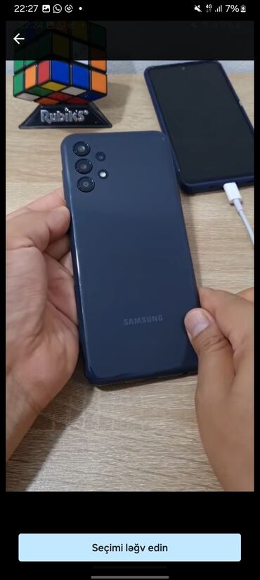 Samsung: Samsung Galaxy A13, 64 GB, rəng - Boz, Düyməli, Barmaq izi, Face ID