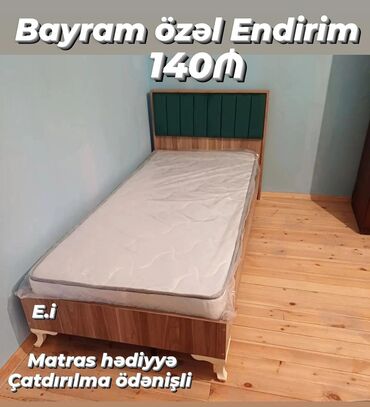 Sifarişlə çarpayılar: Təknəfərlik çarpayı, Bazasız, Matras ilə, Siyirməsiz