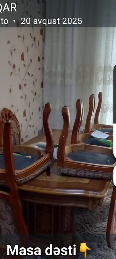 qoza bəhməzi: Klassik üslubda yemək otağı üçün masa dəsti - Dəst tərkibi: 1 ədəd — 1