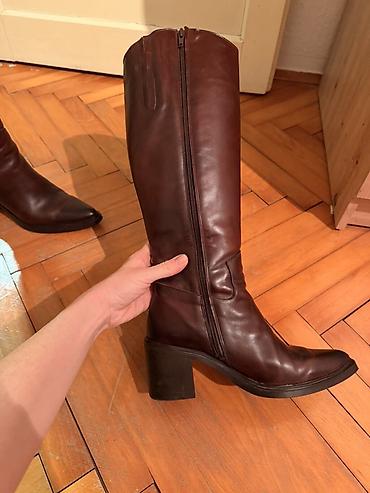hunter boots srbija: Ženske visoke čizme u tamno braon boji, klasičnog i elegantnog — 3