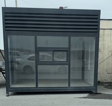 Gözəllik və estetika avadanlığı: Şüşəli modul köşk/pavilon - Müasir dizayn: qrafit rəngli metal