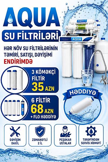 Su Filtirlərin dəyişimi 3-35azn 6si-68azn endirimdə Orginal Əlaqə