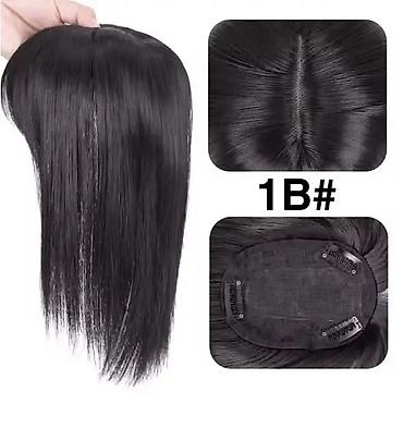 mini torbe: Topper/umetak za kosu – nijansa 1B (prirodno crna) - Tekstura: ravna — 1
