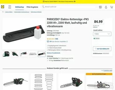 Motorne testere: AKCIJA #0213 Kvalitetna električna lančana testera PARKSIDE Germany; — 8