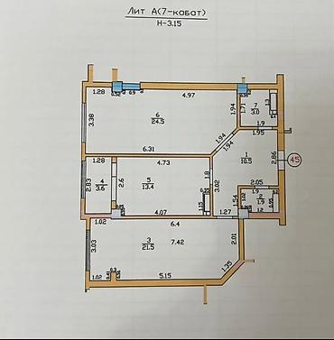 80: 2 комнаты, 80 м², ТЭЦ Элитка, 7 этаж, Дизайнерский ремонт — 2
