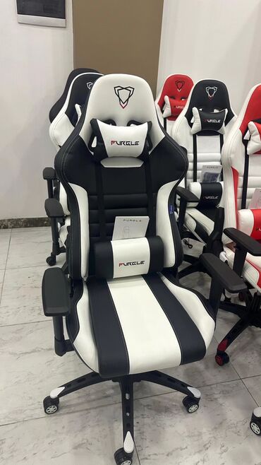 Ofis və oyun kresloları: Yeni, Təkərli, Qolları tənzimlənir, Dəri — 25