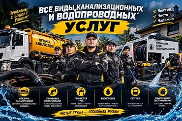 Все виды канализационных и водопроводных услуг. Что выполняем: -