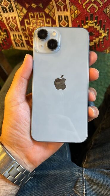 barter iphone: IPhone 14, 128 GB, Mavi, Barmaq izi, Face ID, Simsiz şarj