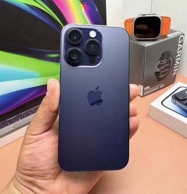 Apple iPhone: IPhone 14 Pro, 512 GB, Deep Purple, Zəmanət, Simsiz şarj, Face ID