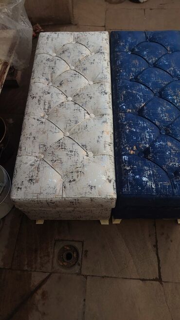 Pufiklər: Yeni, Pufik oturacaq, Süni dəri, rəng - Ağ, Kredit yoxdur, Ödənişli çatdırılma — 5