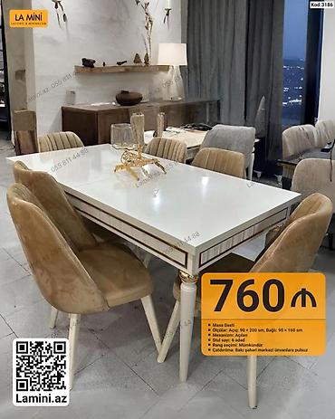 Məhsul: Masa dəsti (Kod: 3186) - Ölçülər: açıq 90×200 sm, bağlı