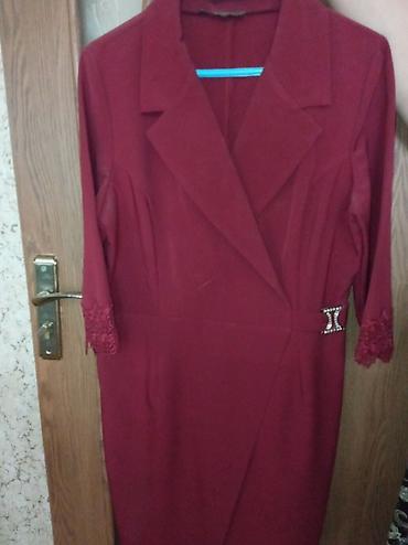 Bordo rəngdə zərif qadın paltarı - Dizayn: Blazer tipli üst hissə