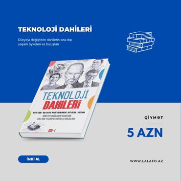 Bədii ədəbiyyat: PULSUZ ÇATDIRILMA. “Teknoloji Dahileri” kitab türkcədir. Sadəcə