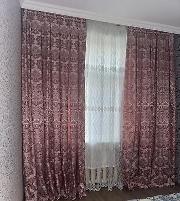 perde dekoru: Zərif klassik dizaynlı pərdə dəsti - Dəst: 2 ədəd qalın dekorativ — 1
