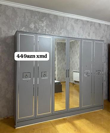 qab alan: Yeni, 6 qapı, Güzgülü, Boz, Açılan, Düz dolab — 1