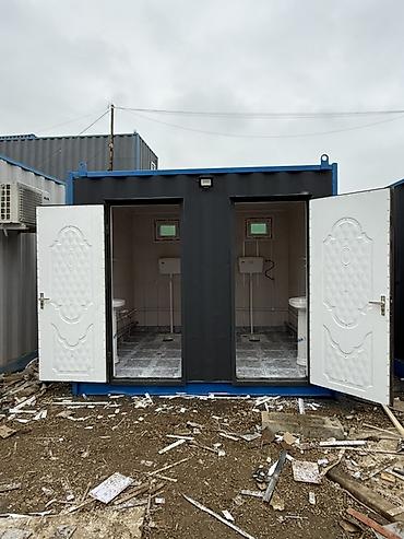 Konteyner tipli sanitar qovşağı – 4 bölməli modul WC - Sənaye tipli