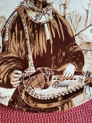 Ostalo posuđe: Tanjir nov iz 80ih Rec Castelroux Francuska,rucni rad,rucno oslikan — 5