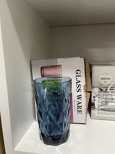 glass: Stəkanlar, rəng - Mavi, Şüşə, 6 ədədli dəst — 3