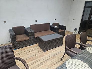 Bağ, çöl mebeli: Rattan yemək və lounge dəsti - Material: hava şəraitinə davamlı — 2