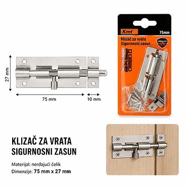 KMT Nerđajući čep 2315050 Klizač za vrata – sigurnosni zasun od