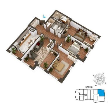 Продажа квартир: 4 комнаты, 122 м², Элитка, 12 этаж, ПСО (под самоотделку)