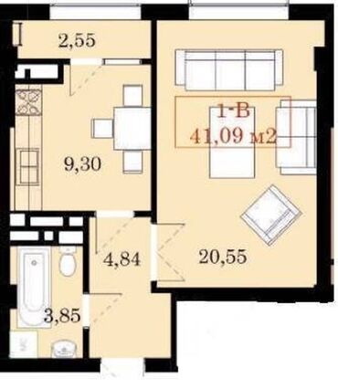 квартира под псо джал: 1 комната, 41 м², Элитка, 12 этаж, ПСО (под самоотделку)