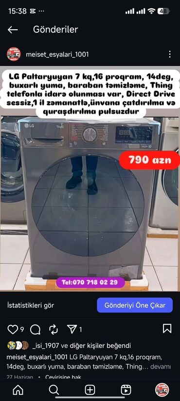 Paltaryuyan maşınlar: Paltaryuyan Anbardan satiş.Qimətlər aşagida qeyd olunub.Ünvana — 30