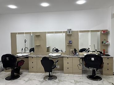 Salon, tibbi mebel: Peşəkar bərbər mebeli və iş guşəsi komplekti - 3 iş stansiyası: hər — 4