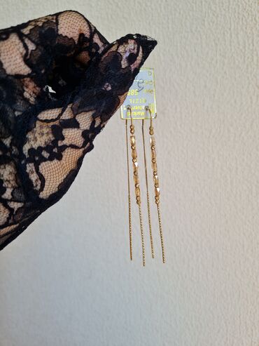 Sırğalar: Sırğa, Sarı qızıl, 585 Əyar, 3 g, Ünvandan götürmə — 10