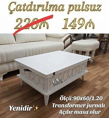 masa açılan: Transformer jurnalı – açılır masa funksiyalı - Rəng: ağ - Dekorativ — 1