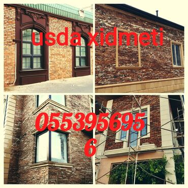 Fasad işləri: Kabançik travertin dekorativni daş usdasi — 6