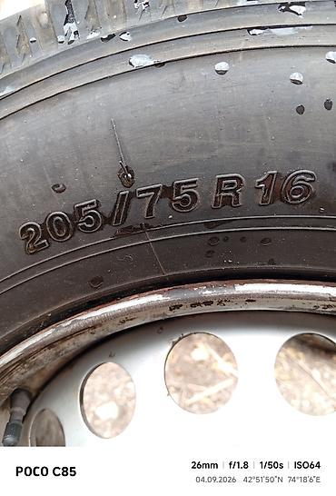 265 45 20: Комплект из 4 колёс в сборе: шины 205/75 R16 на штампованных стальных — 1